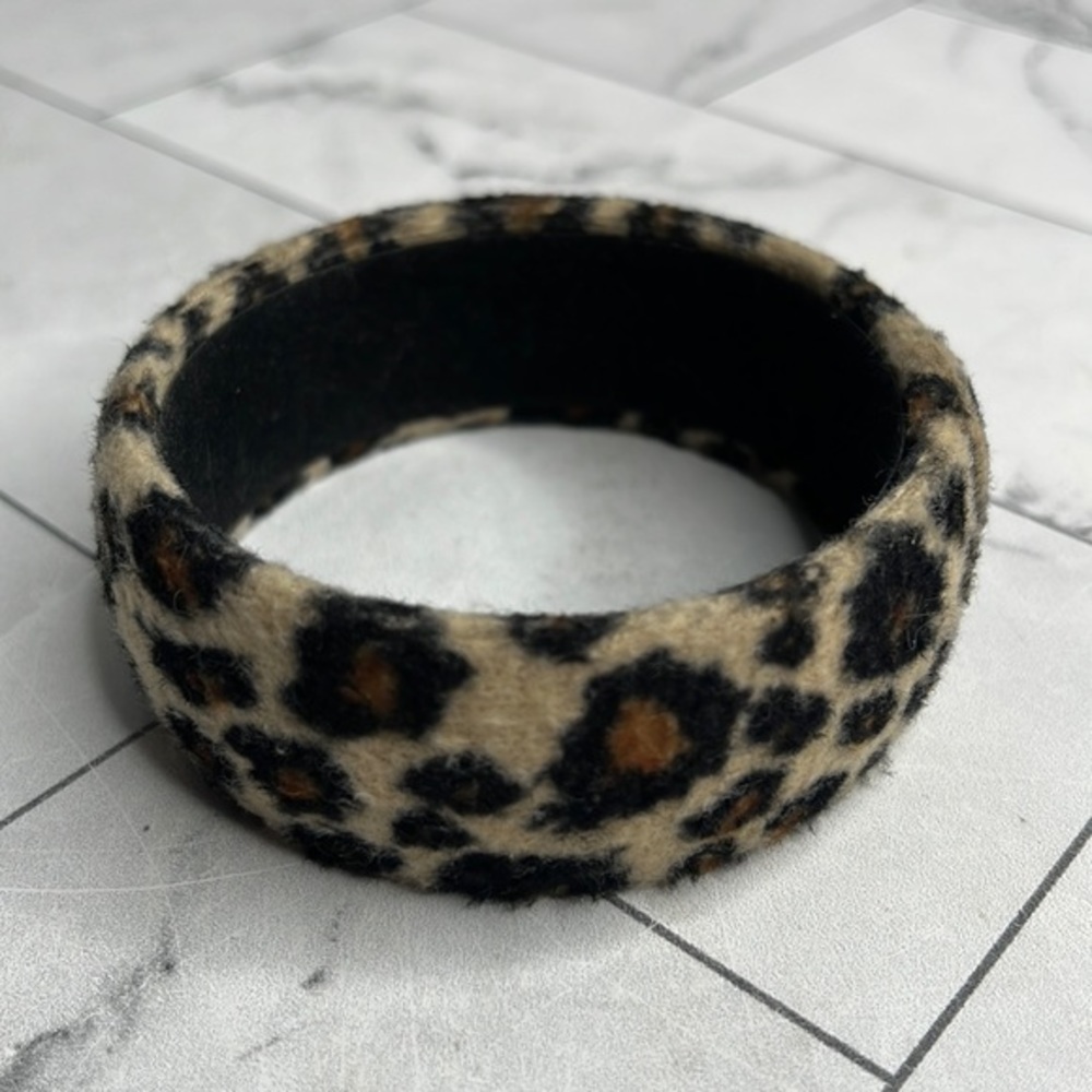 Leopard Print Cuff Bracelet Soft 3” in Diameter